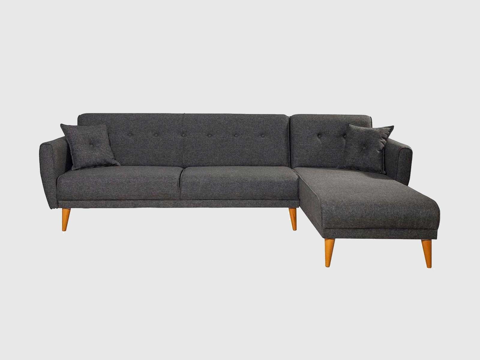 Dudi Furniture Diana Corner Fabric Sofa Shadow Grey