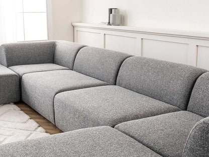 Dudi Furniture Diana U Shaped Sectional Fabric Sofa (Light Grey)