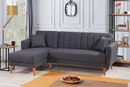 Dudi Furniture Diana Sectional Fabric Sofa Shadow Grey
