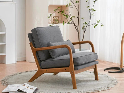 Dudi Furniture Elementary Modern Solid Wood Armchair