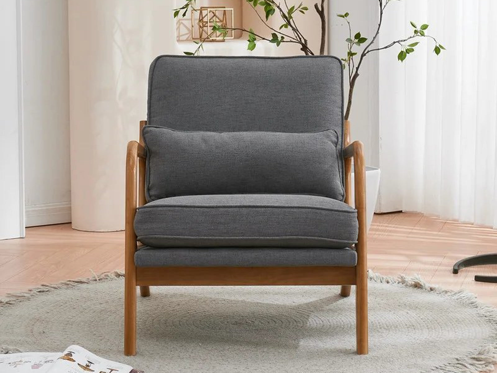 Dudi Furniture Elementary Modern Solid Wood Armchair