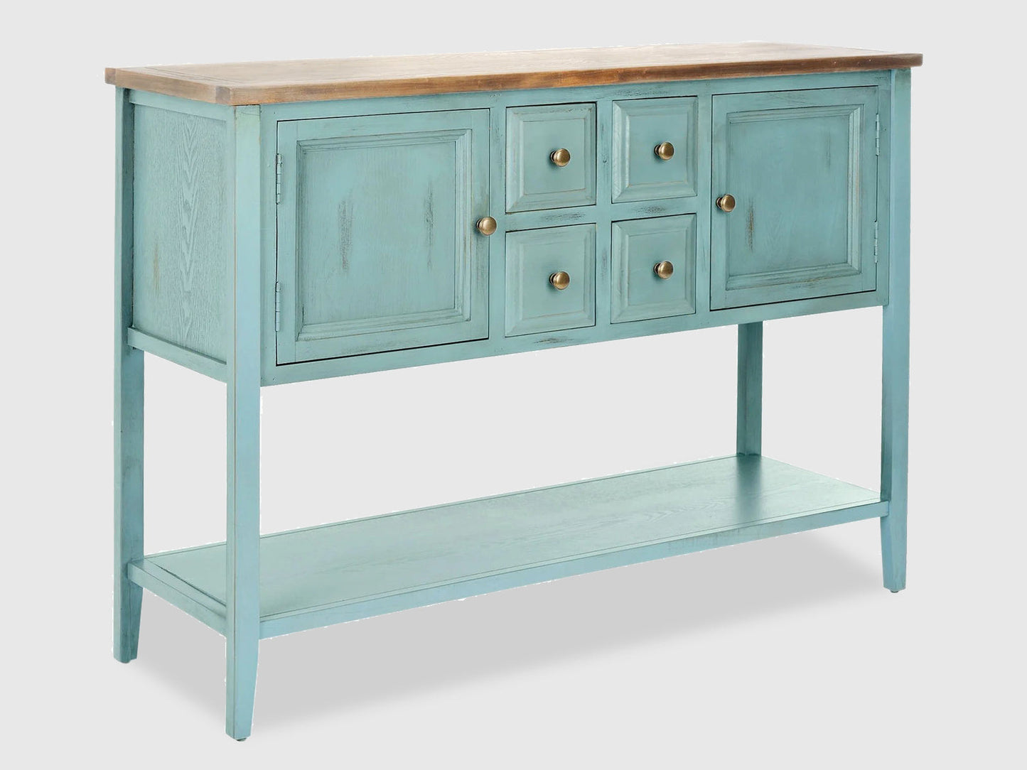 Dudi Furniture Florida Wooden Console Table (Distressed Barn Blue)