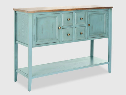 Dudi Furniture Florida Wooden Console Table (Distressed Barn Blue)