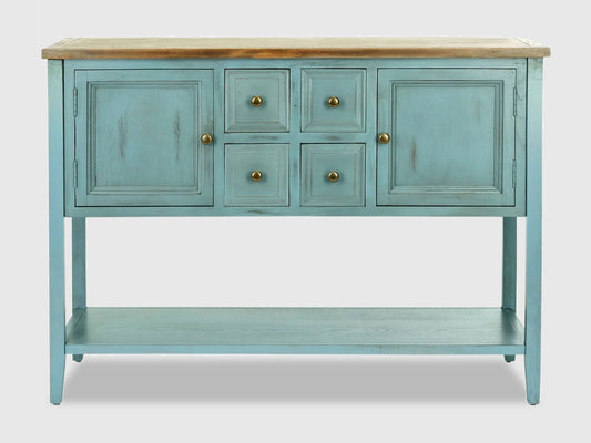 Dudi Furniture Florida Wooden Console Table (Distressed Barn Blue)