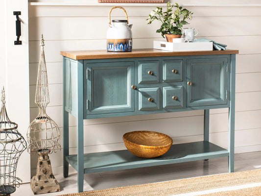 Dudi Furniture Florida Wooden Console Table (Distressed Barn Blue)
