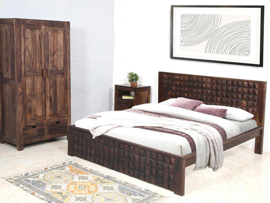 Dudi Furniture Gangaur Solid Sheesham Wood Bed