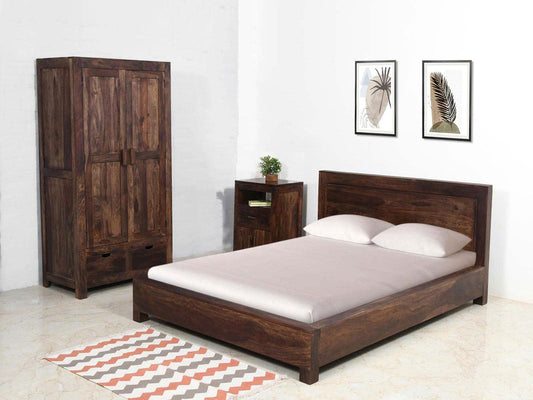 Dudi Furniture Gangaur Solid Sheesham Wood King Size Bed