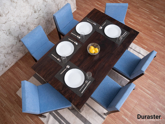 Dudi Furniture Gangaur Solid Wood 6 Seater Dining Set with Chairs