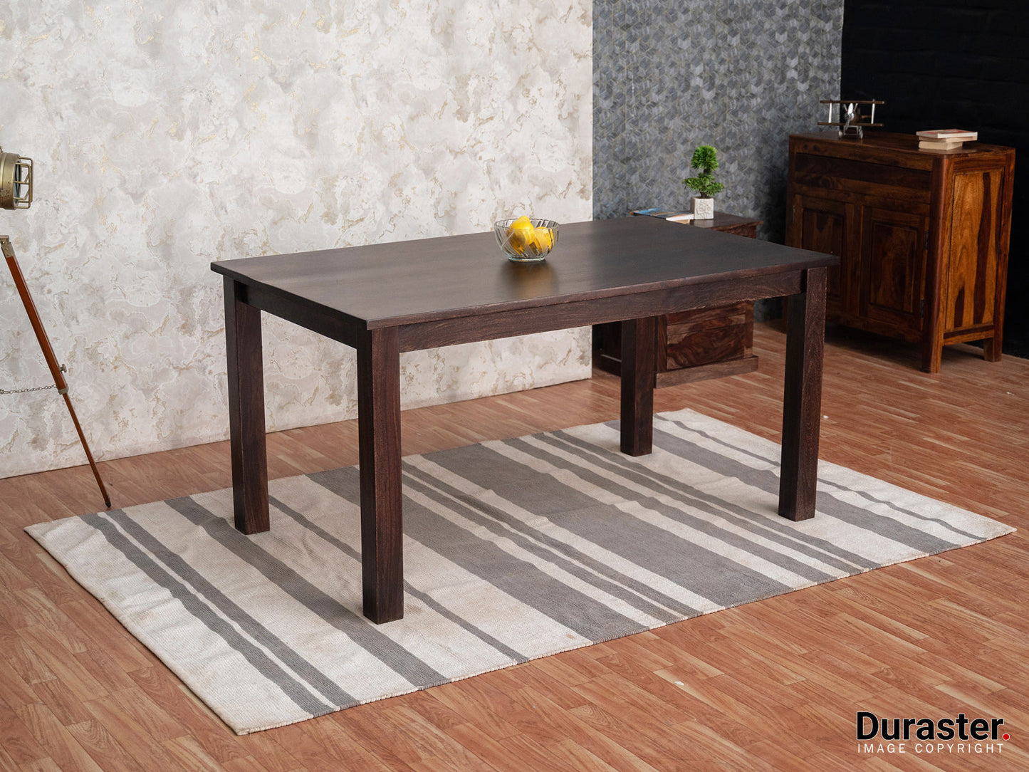 Dudi Furniture Gangaur Solid Wood 6 Seater Dining Set with Chairs