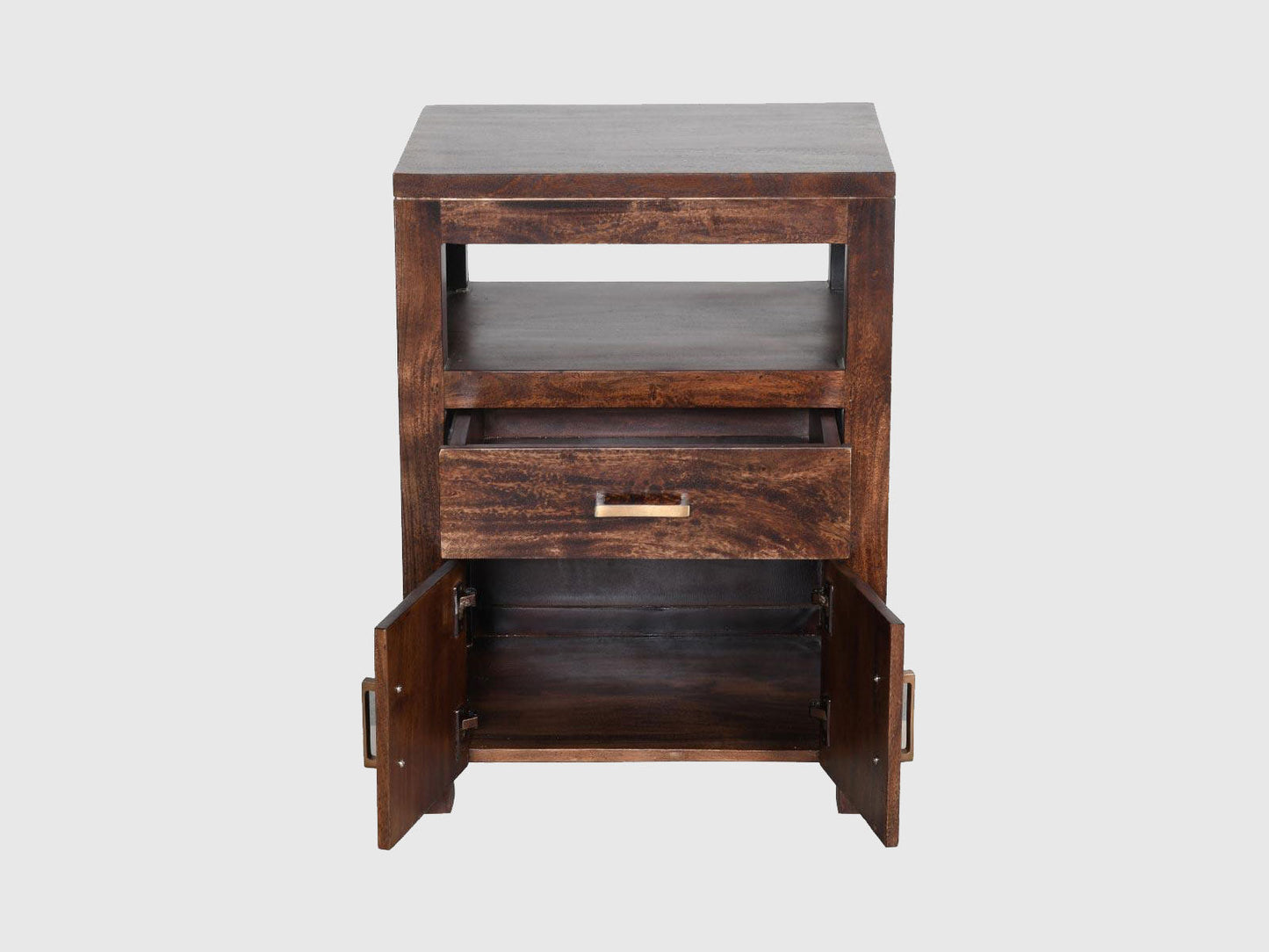 Dudi Furniture Gangaur Solid Wood Bedside with Storage