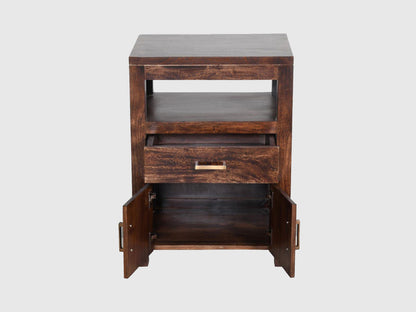 Dudi Furniture Gangaur Solid Wood Bedside with Storage