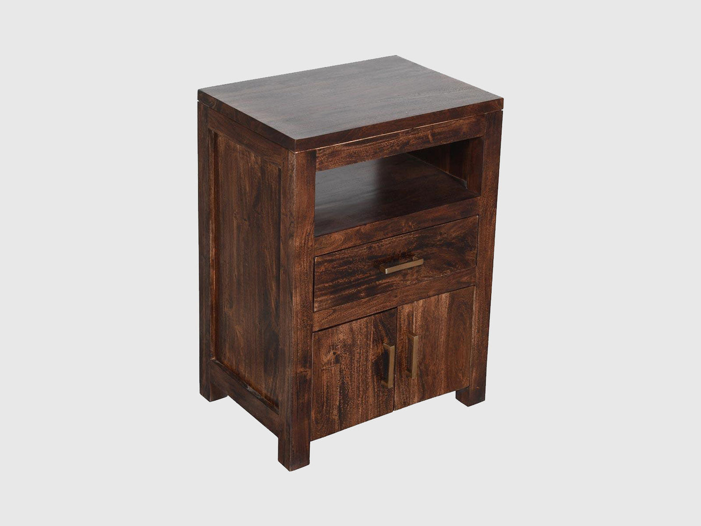 Dudi Furniture Gangaur Solid Wood Bedside with Storage