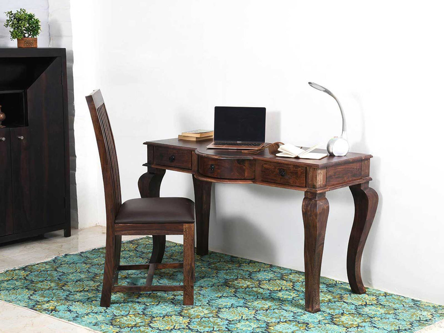 Dudi Furniture Gangaur Solid Wood Study Table with Drawers