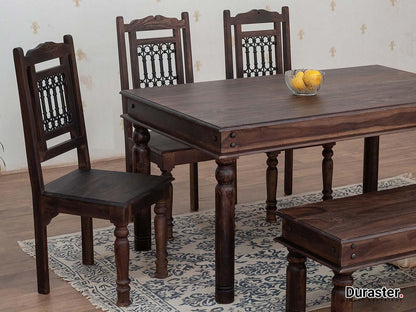 Dudi Furniture Gangaur Solid Wood 4 Seater Dining Table