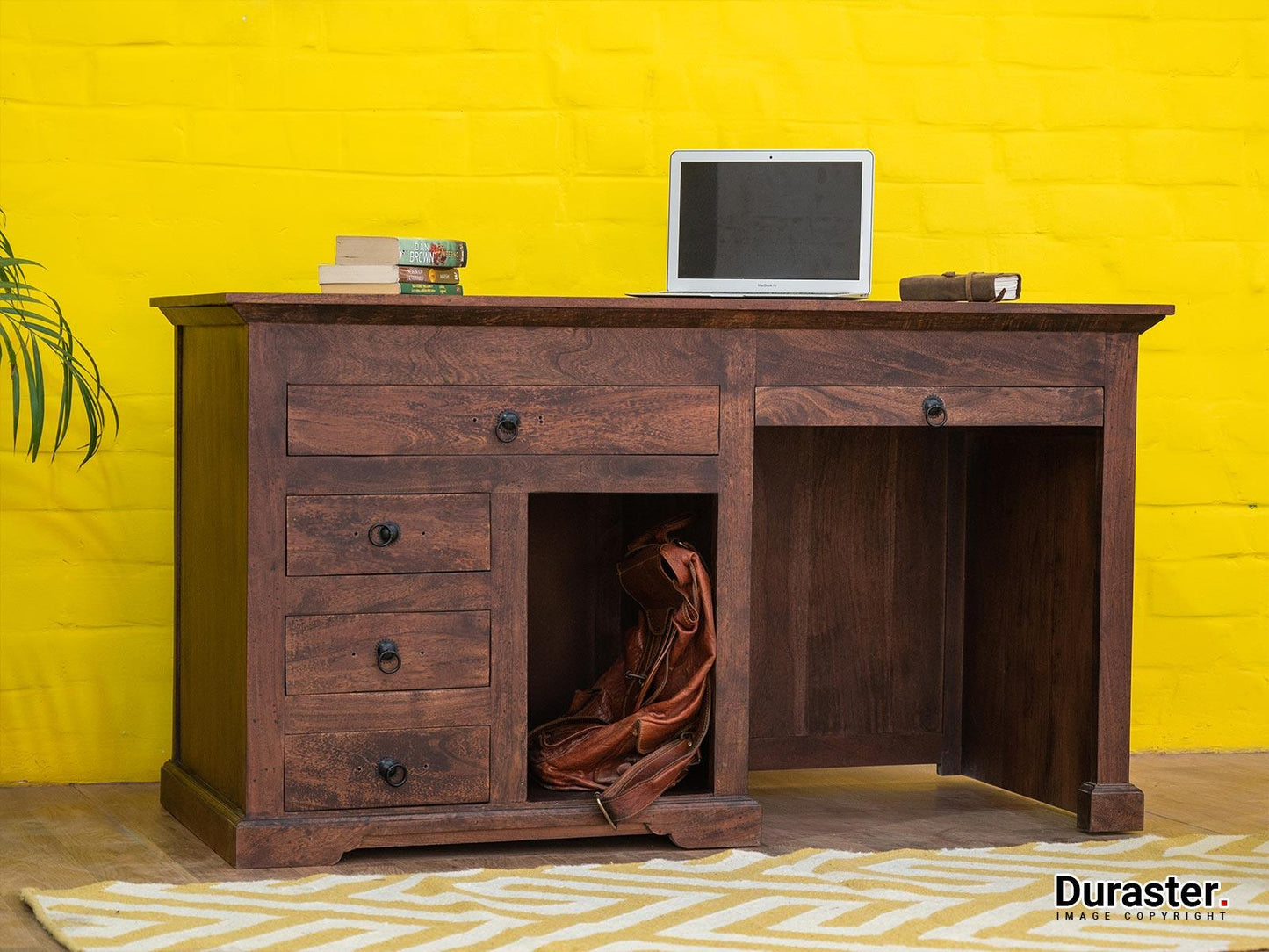 Dudi Furniture Gangaur Solid Wood Study Table with Storage