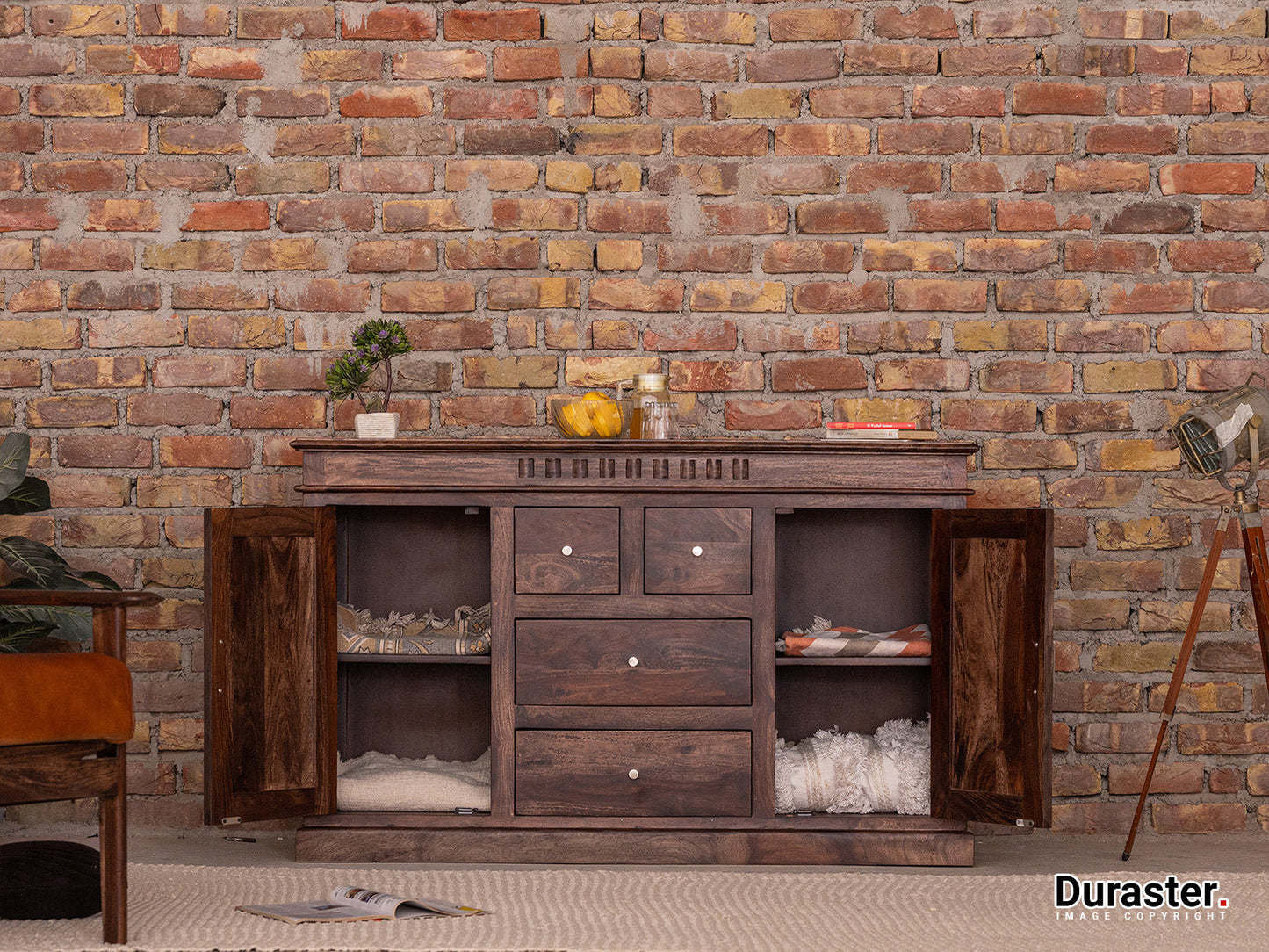 Dudi Furniture Gangaur Solid Wood Sideboard