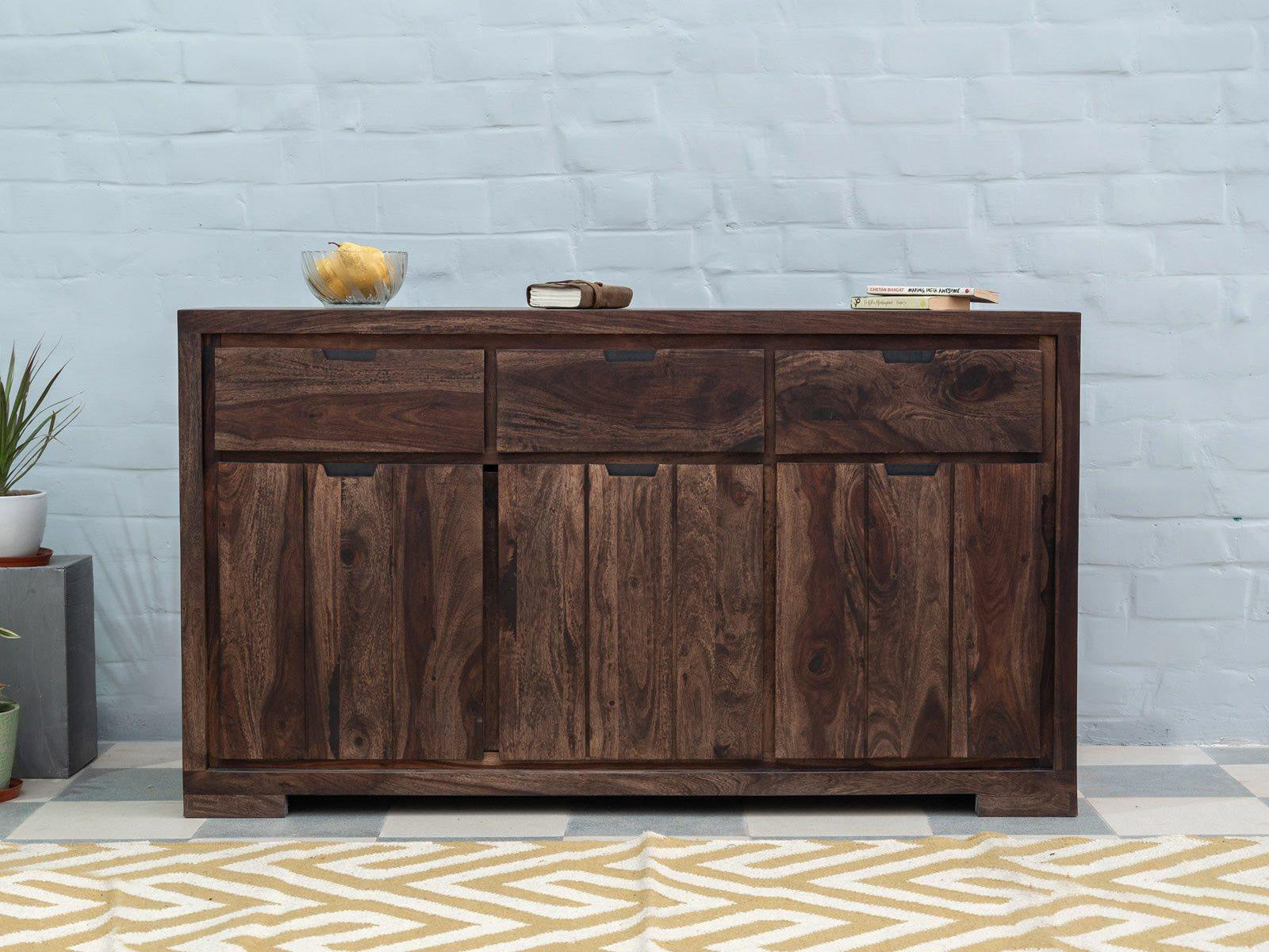 Dudi Furniture Gangaur Solid Wood Sideboard with Drawers