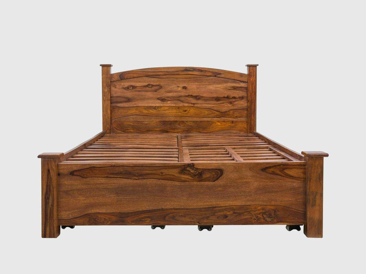 Dudi Furniture Hawkin Solid Wood Queen Size Bed with Storage