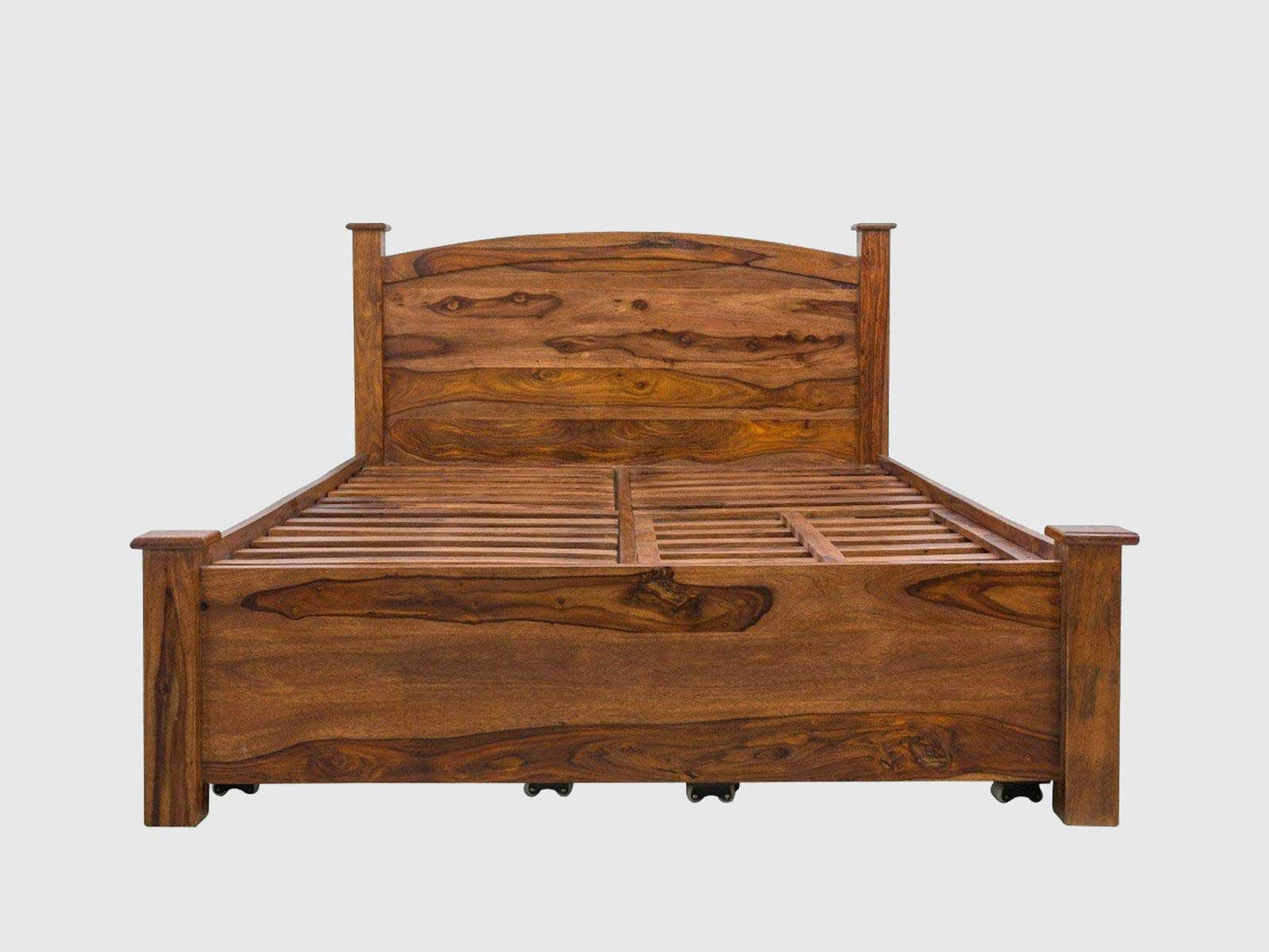 Dudi Furniture Hawkin Solid Wood Storage King Size Bed with Storage