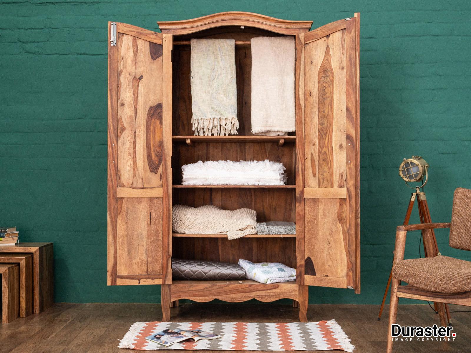 Dudi Furniture Hawkin Solid Sheesham Wooden Wardrobe