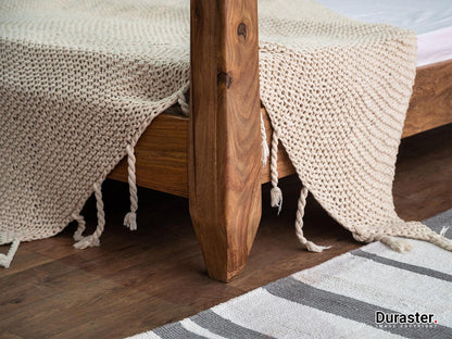 Dudi Furniture Hawkin Solid Wood Four-Poster King Size Bed