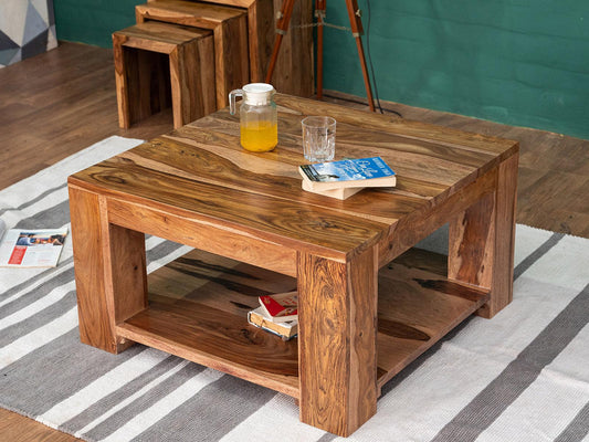 Dudi Furniture Hawkin Solid Wood Square Coffee Table