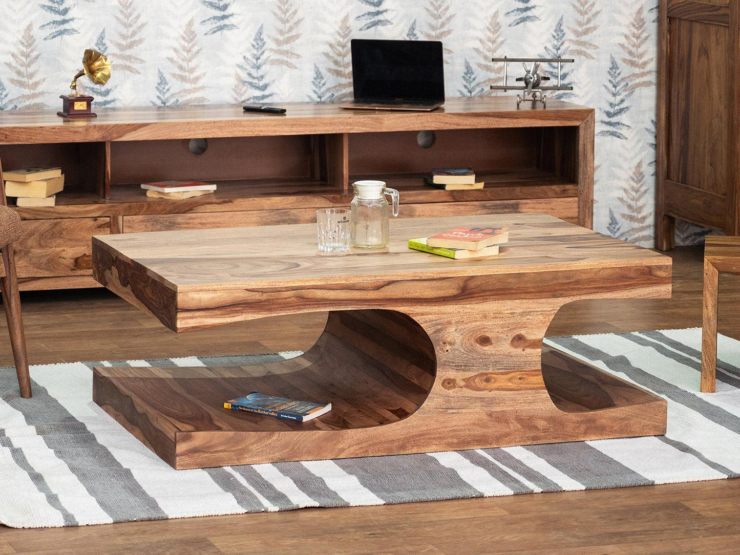 Dudi Furniture Hawkin Solid Wood Modern Coffee Table