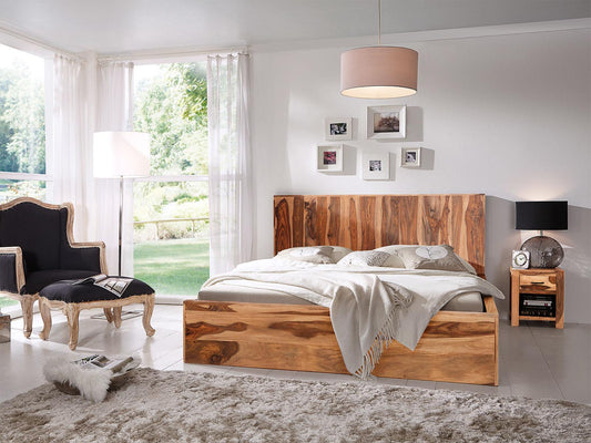 Dudi Furniture Elite Sheesham Wood King Size Bed With Storage
