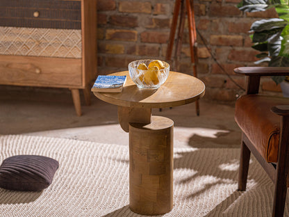 Dudi Furniture New York Wooden Round Side Table