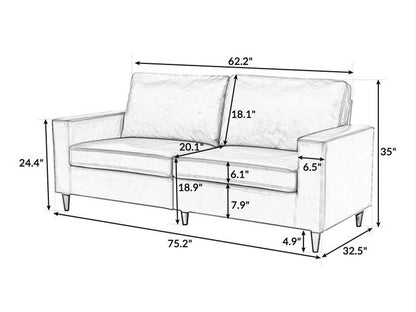Dudi Furniture Premium Modern Two Seater Leather Sofas