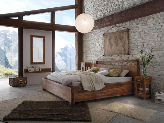 Dudi Furniture Vismit Modern Sheesham wood Storage King Size Bed