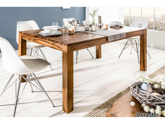 Dudi Furniture Rio Modern Sheesham Wood Extendable Dining Table