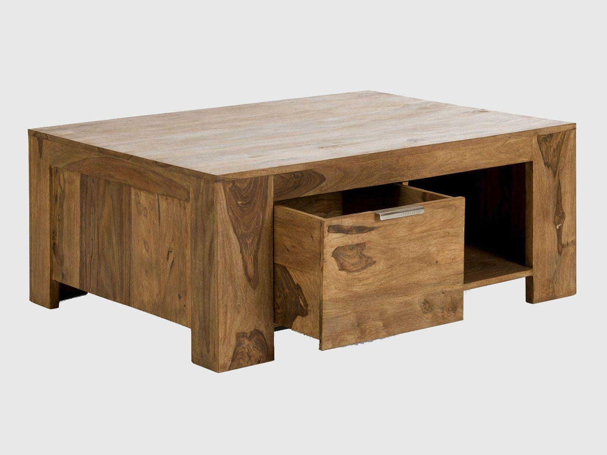 Dudi Furniture Nairobi Sheesham Wood Coffee Table with Drawer