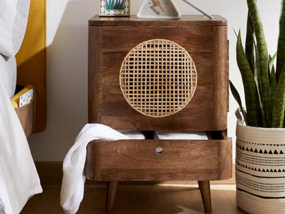 Dudi Furniture New York Wooden Bedside Table with Drawer