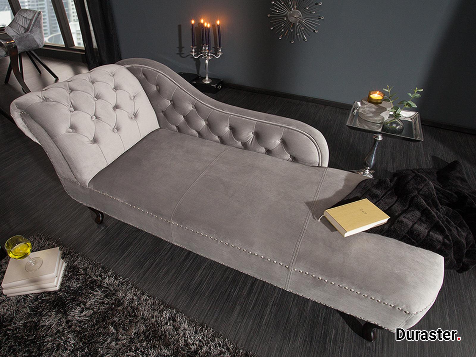 Dudi Furniture Chesterfield Vintage Silver Gray Lounge