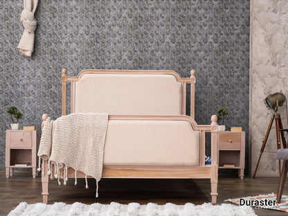 Dudi Furniture Novo Premium Sheesham Wood Upholstered Bed