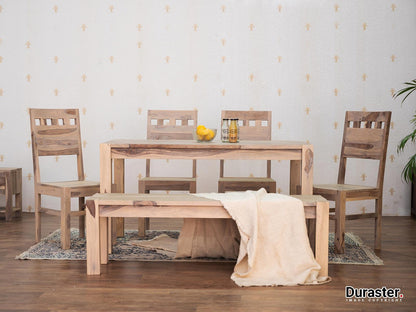 Dudi Furniture Novo Premium Solid Sheesham wood Dining Set with