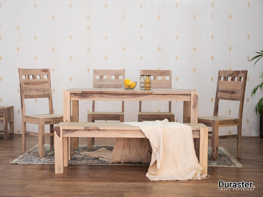 Dudi Furniture Novo Premium Solid Sheesham wood Dining Set with