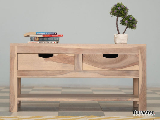 Dudi Furniture Novo Premium Modern Sheesham wood 2 drawer bedside