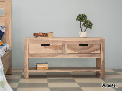 Dudi Furniture Novo Premium Modern Sheesham wood 2 drawer bedside