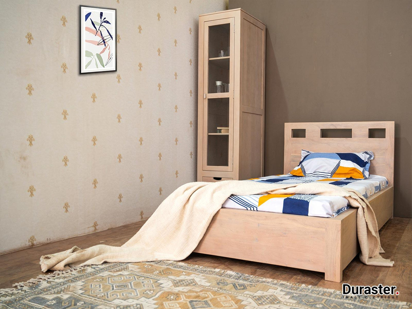 Dudi Furniture Novo Premium Modern Sheesham Wood Single Bed With