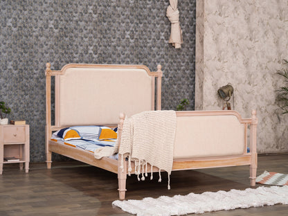 Dudi Furniture Novo Premium Sheesham Wood Upholstered Bed