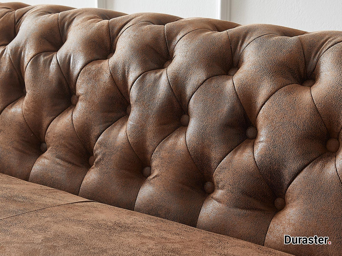 Dudi Furniture Chesterfield Vintage Brown Ottoman Left