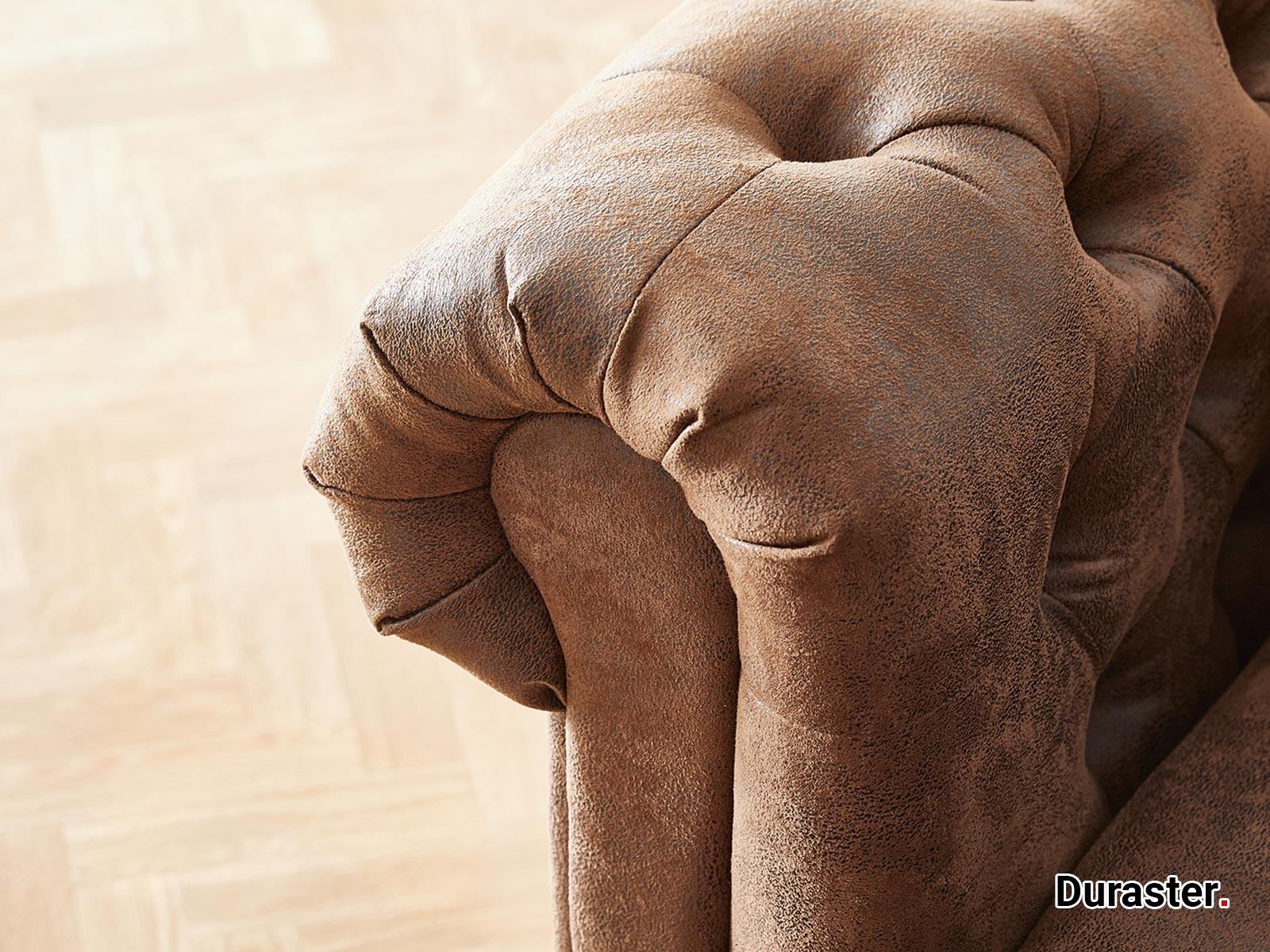 Dudi Furniture Chesterfield Vintage Brown Ottoman Left