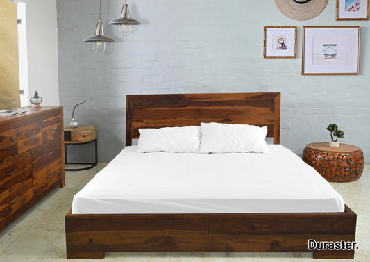 Dudi Furniture Raygoor Modern Sheesham Wood Queen Size Bed