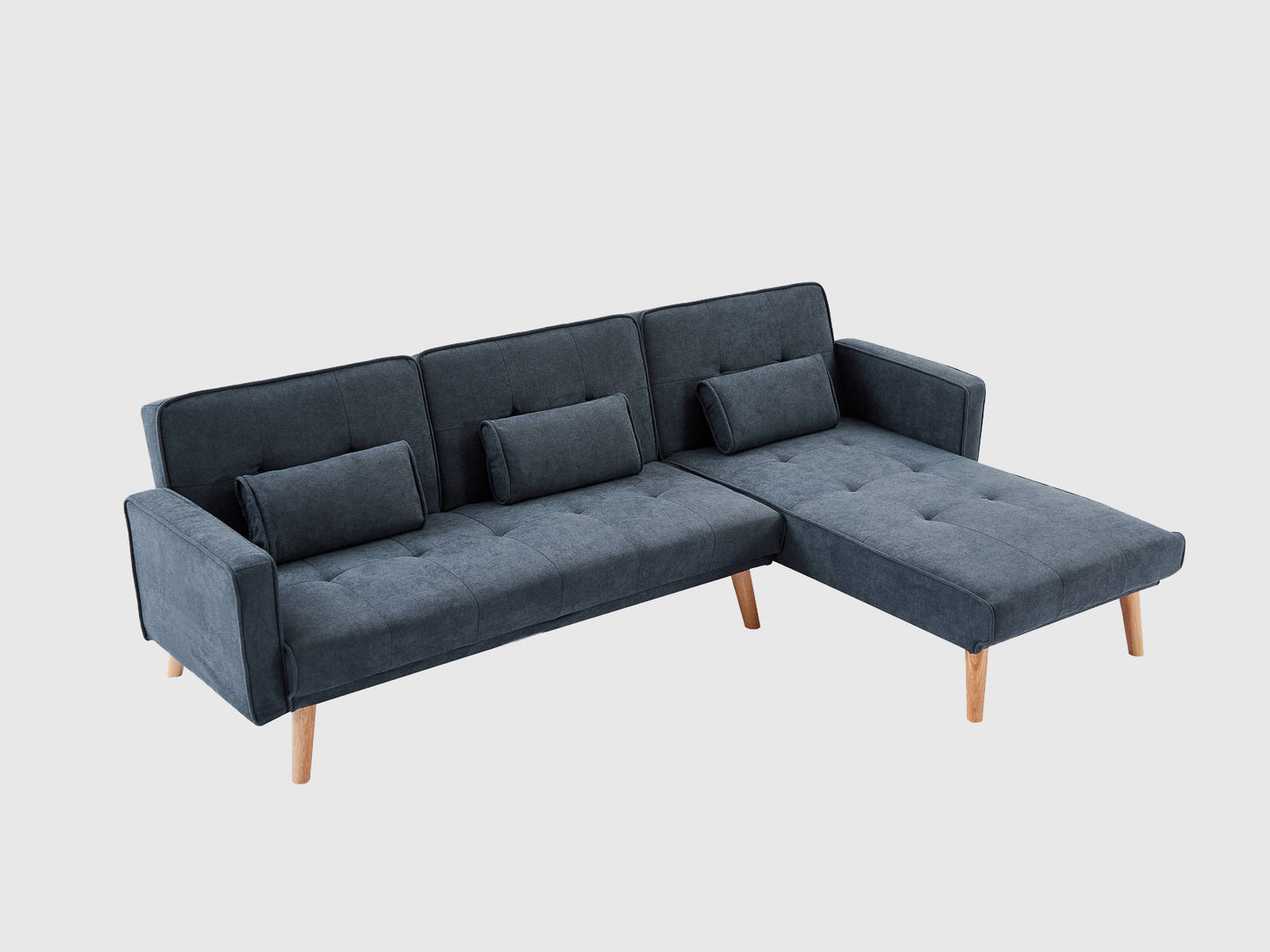Dudi Furniture Diana L-Shape Fabric Sofa Slate Grey