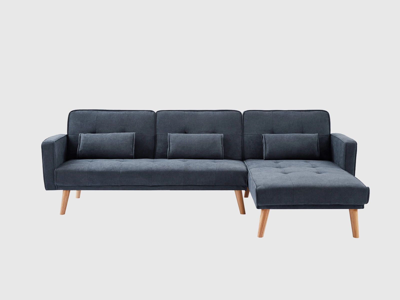 Dudi Furniture Diana L-Shape Fabric Sofa Slate Grey