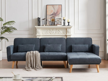 Dudi Furniture Diana L-Shape Fabric Sofa Slate Grey