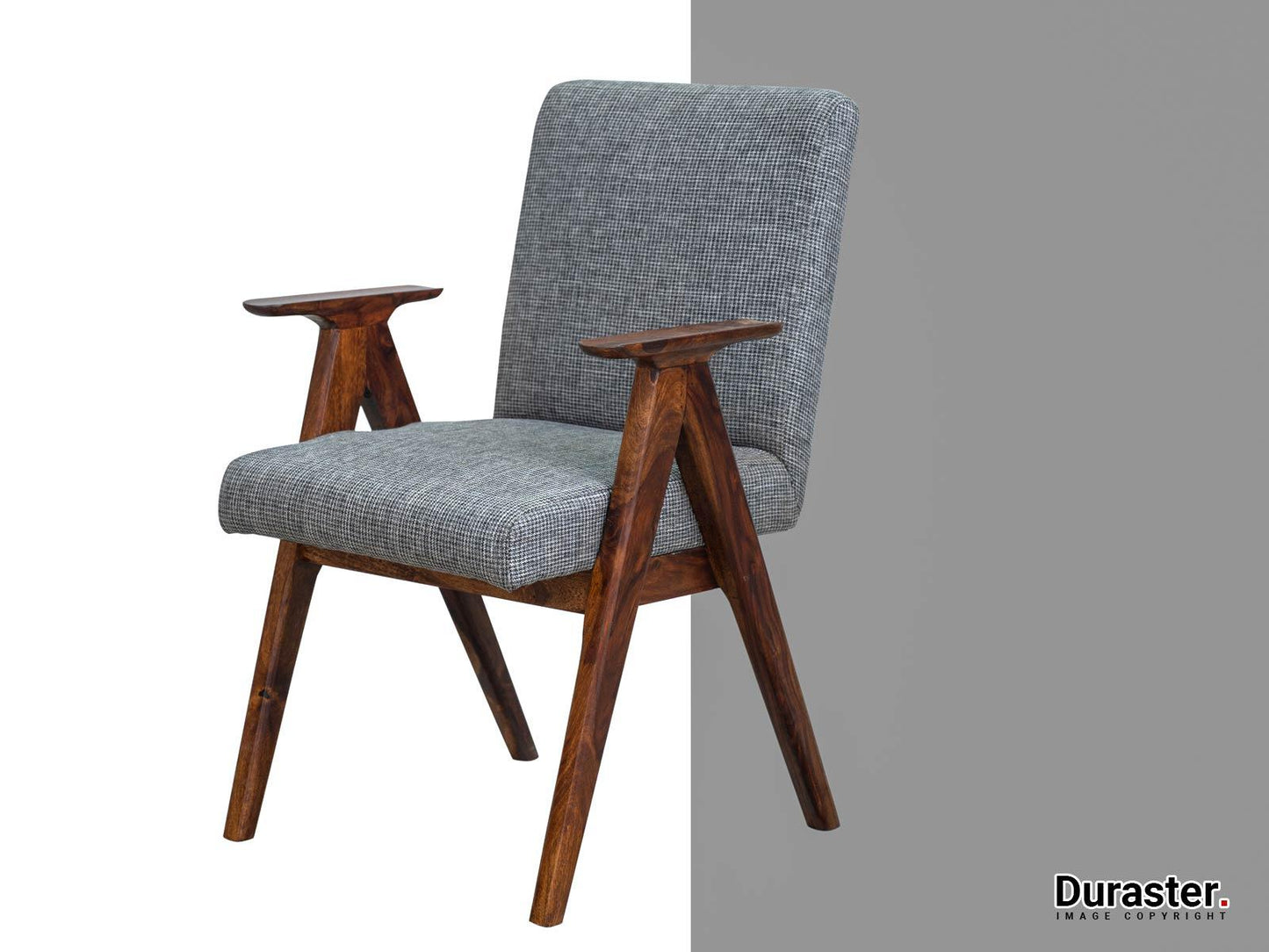 Dudi Furniture Ummed Modern Sheesham Wood Arm Chair