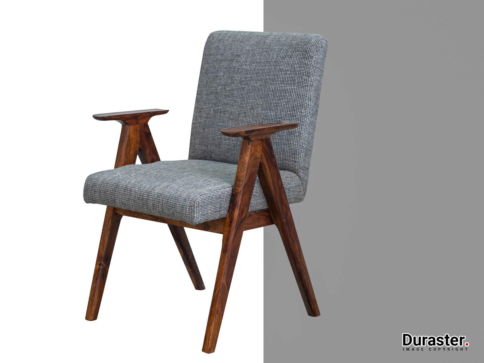 Dudi Furniture Ummed Modern Sheesham Wood Arm Chair